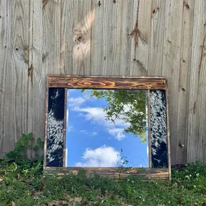 Vanity Mirror / cowhide vanity mirror / western mirror /