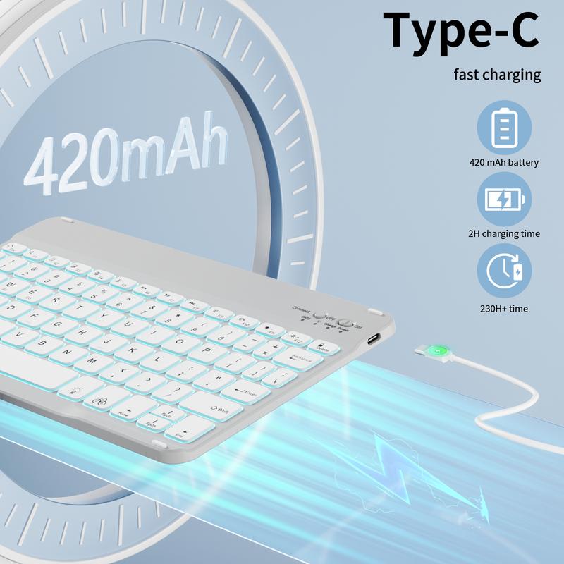 Kenke Backlit Magnetic Bluetooth Keyboard Case Foldable Multi-Angle Cover with Pencil Holder Color Options For iPad (A16)11th/10th Gen11/10.9''2025/2022,iPad Air11''M3/M2 2025/2024,Air5th/4th Gen10.9''2022/2020