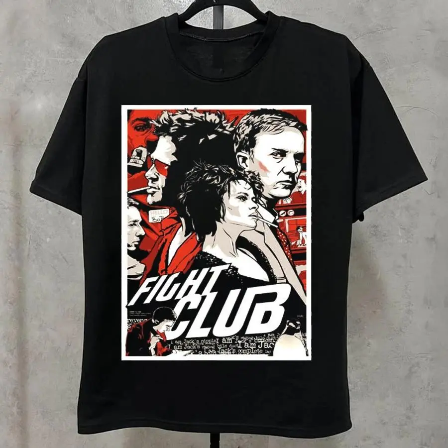 Fight Club V8 T-Shirt Black Movie Poster Iconic Film Inspired T-Shirt for Fans HGC31704