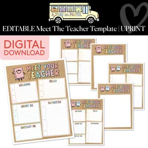 Printable Editable Meet The Teacher Template | A Year In Pastel
