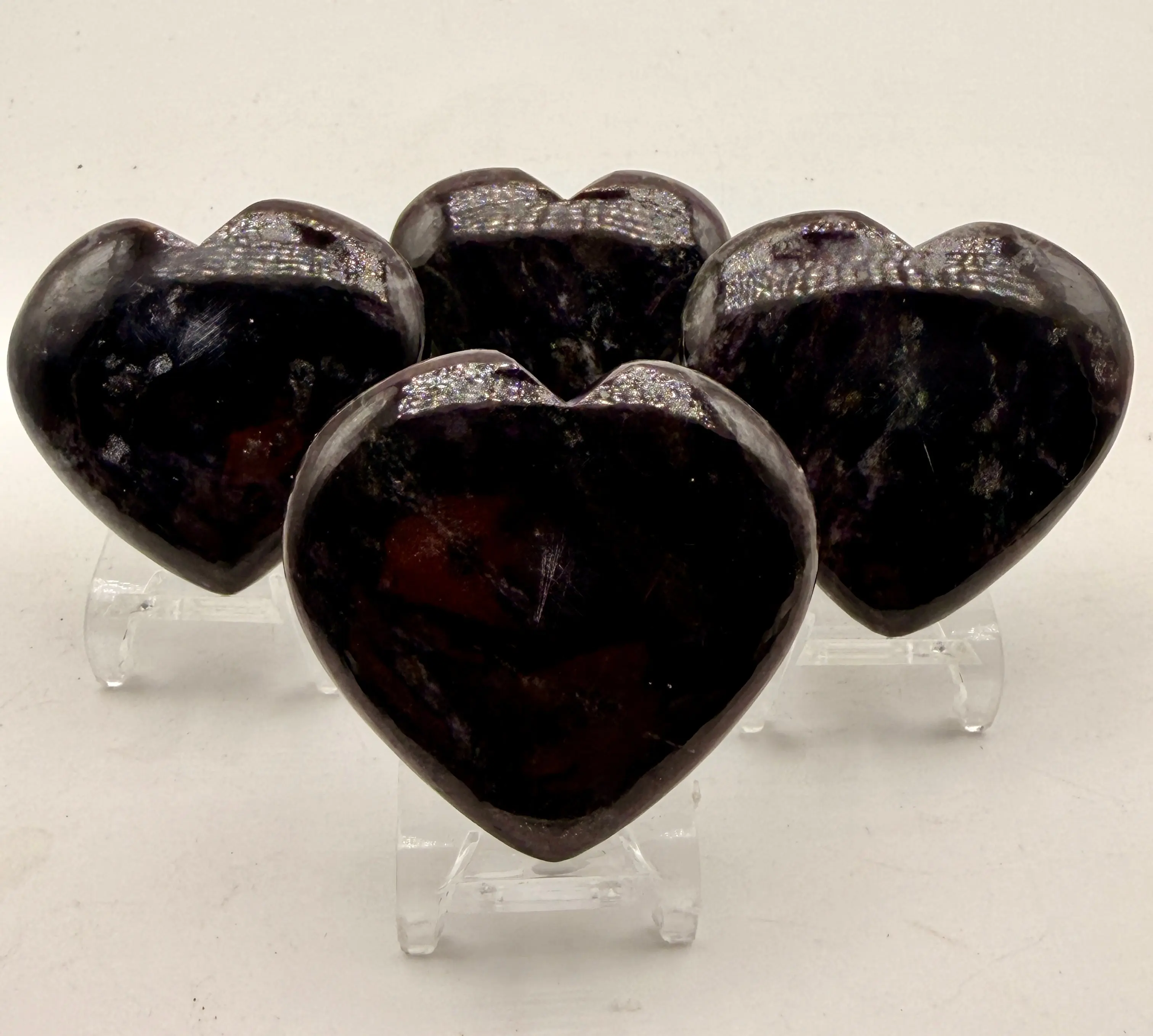 Authentic Purple Dumortierite-in-Quartz Gem Heart, Unisex Natural Look Crystal Decoration, Ideal Gift Ideas