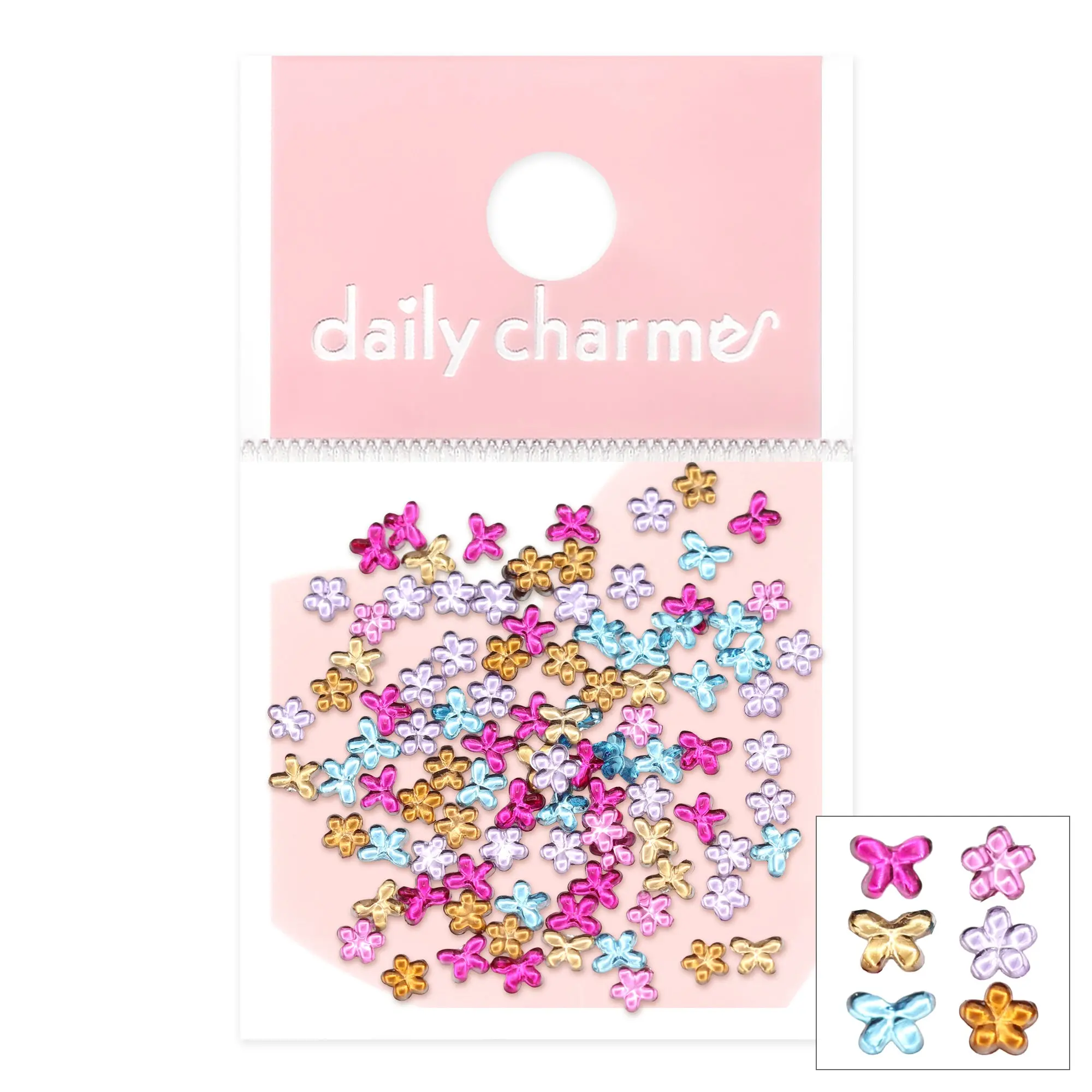 Wildflower Flutter Colorful Resin Rhinestones Mix