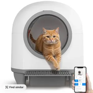 Automatic Cat Litter Box for Pets, Clumping Litter Compatible, Built-In Trash Bags, Odor Neutralizing Support