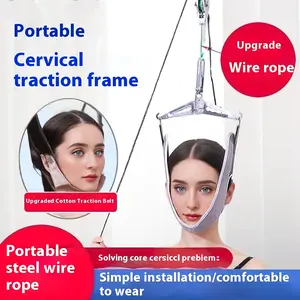 Adjustable Manual Cervical Traction Belt And Shoulder Massager with Handle - Cervical Traction Device, Spinal Massage Pillow, Muscle Tension Relief, Made Of Durable Iron And Nylon