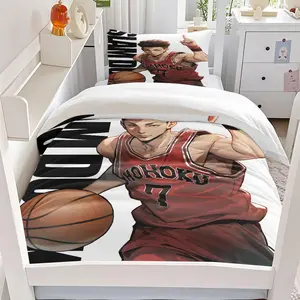 Slam Dunk Sakuragi Hanamichi Pattern High-Quality Soft Bedding Set, Home and Dormitory Decor, 1 Duvet Cover + 1/2 Pillowcase, No Filler