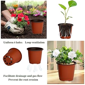 Nursery Pots 100 PCS 4 Inch Plant Pots with 100 Labels, Planting Pot for Plants Indoor Outdoor, Plastic Flower Pot for Seedlings Transplanting Small Plants Growing