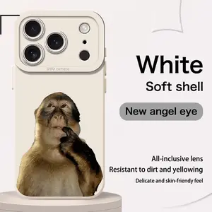 Cute Monkey Pattern Phone Case , TPU Soft Silicone , Fully Protected and Shockproof For Compatible with iPhone 17 ProMax / 16 ProMax / 15 ProMax and Samsung Galaxy S26 Ultra / S25 Ultra / S24 Ultra Funny MEME