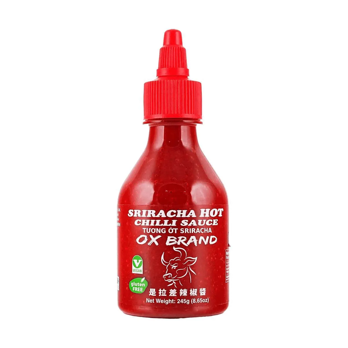 OX BRAND Authentic Sriracha Chili Sauce 245g - Genuine Thai Flavor, Perfect for Dipping Burgers, Fried Chicken & Salads
