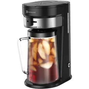 2.5QT Ice Tea Maker with Cold Brew Coffee & Iced Tea Pitcher, Strength Selector, Reusable Filter for Lemonade and Fruit Infused Water, Black