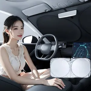 Foldable Car Sunshade Front Windshield UV Protection, Durable Easy Install, Includes Storage Bag, Vehicle Window Shade Accessory