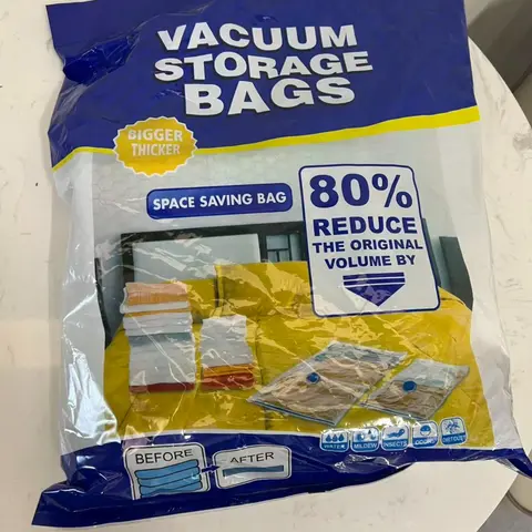 Lightweight Sealing Storage Plastic Bags Set, 9-Pack Space-Saving Kitchen Storage Bags with Free Air Pump for Size Reduction