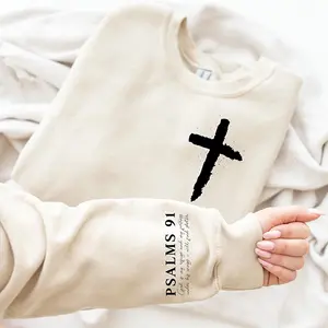 Psalms 91 Sweatshirt, Christian Faith Sweatshirt, Bible Verse Crewneck for Women, Religious Gift, Jesus Lover Pullover, Inspirational Scripture Sweater
