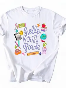 Comfort Colors Hello Grade Teacher T-Shirt - Ivory, Back to School Tee, Pre-K to 5th Grade Shirt, First Day of School Graphic Tee, Cute Classroom Teacher Gift
