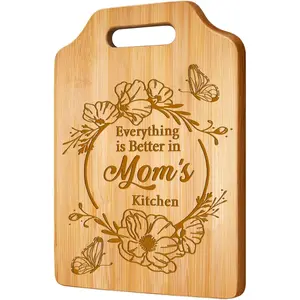 Mothers Day Cutting Boards Gifts-Engraved Mom Bamboo Cutting Boards-Mother‘s Day Unique Cutting Board For Mom From Son Daughter