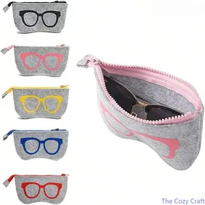 5 Pack Portable Zipper Sunglasses Cases, soft large‑capacity eyeglass pouches with squeeze shockproof protection. Lightweight multi‑purpose holders ideal for sports, office, school, outdoor activities, travel and everyday daily use