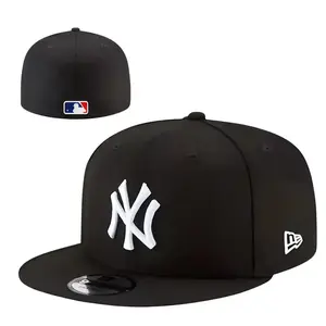 NEW ERA MLB 59FIFTY Snapback Baseball Cap Collection, NY LA White Sox Pirates Style Flat Brim Adjustable Hat for Men Women Streetwear Hip Hop Sports Cap