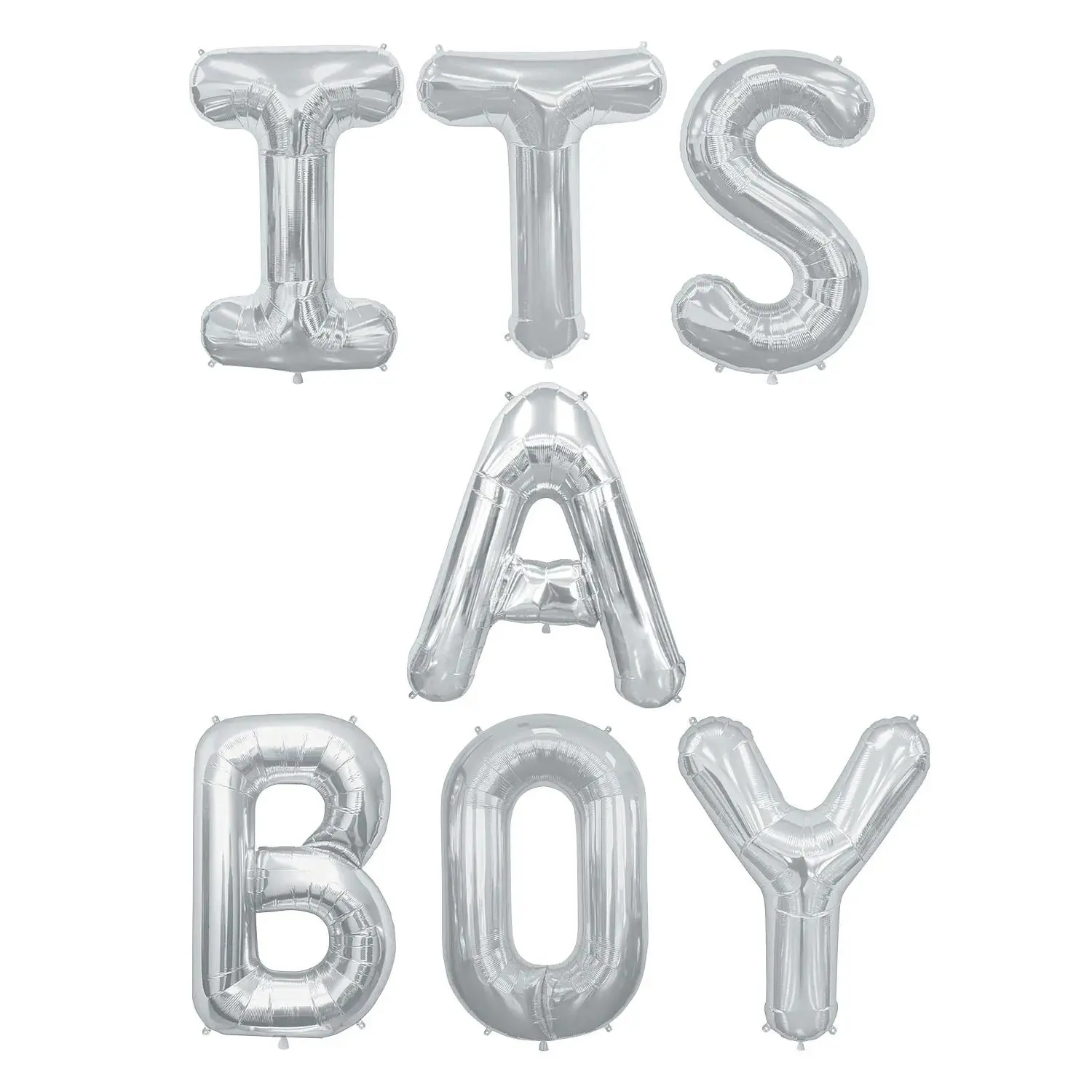It’s a Boy Shiny Colorful Letter Balloon Decoration Kit - 7-Pc Festive & Party Supply