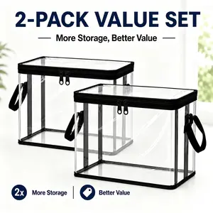 [Tonora] UFORU 2-4Pack Student Book and Toy Storage Boxes, Transparent PVC Foldable Storage Bags, Suitable for Dolls, Classroom/Home Storage #SummerWins #DFYD