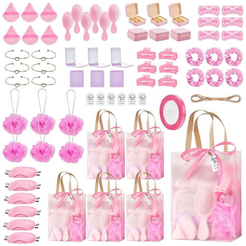74Pcs Prizes for Game WinnersBaby Shower Favors Gifts includingHeadband Hair Brush Jewelry Box with GiftBag for wed Game Prizes Wedding BridalShower Favors (6Set)