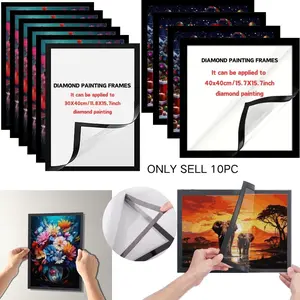 Multiple Sizes Diamond Painting Frame, Fits 12x12 Inch & 12x16 Inch Artwork, Self-Adhesive Magnetic Photo Frame for Wall Decor, Modern Frames