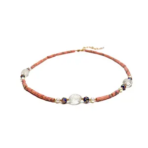 Iris Necklace in Coral Mix
