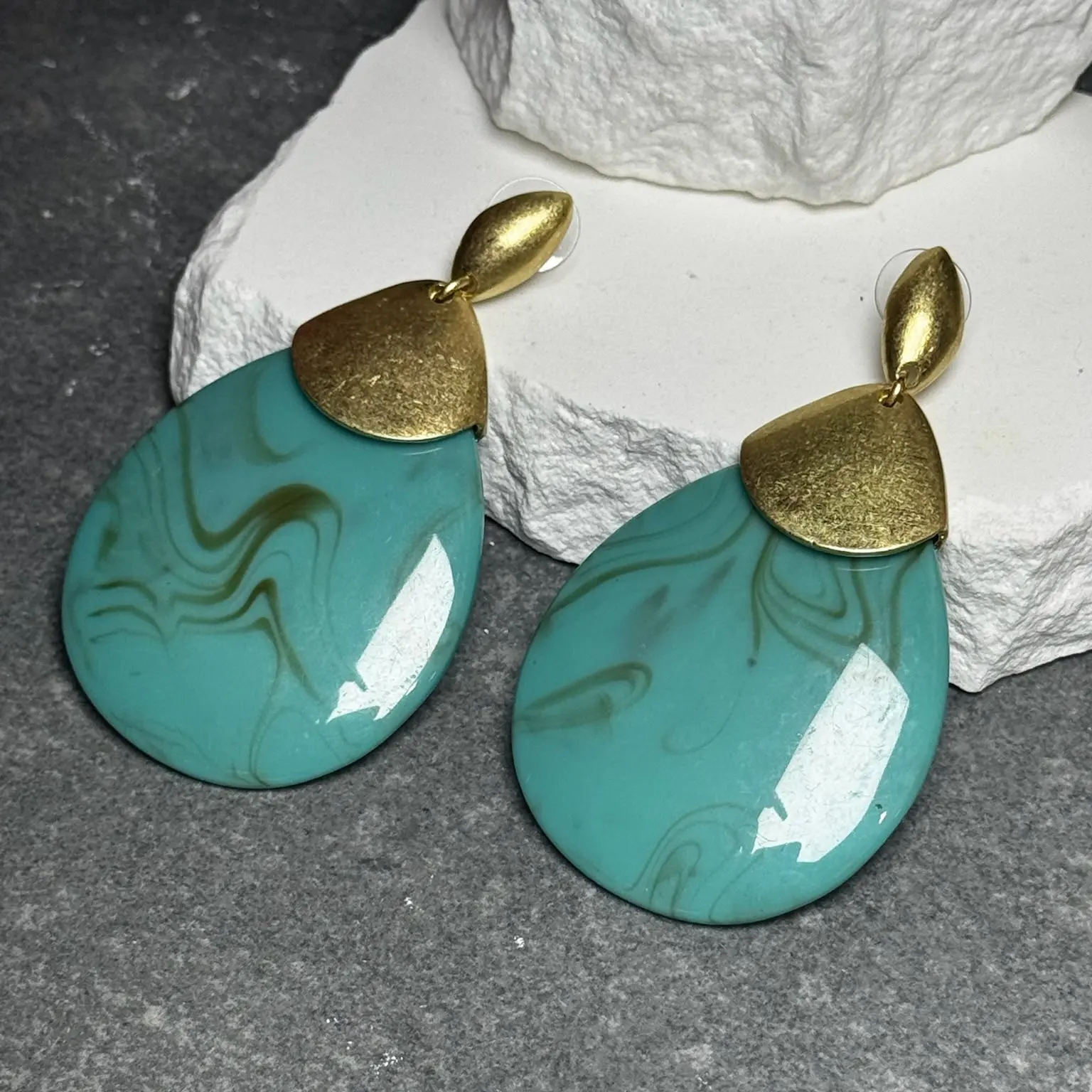 Ember Glass Teardrop Earrings