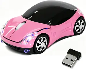 Pink Wireless Mouse,Mini Car Computer Mouse,DPI .G Wireless with USB Receiver Wirelesss Car Mouses for Computer for PC, Laptop, Tablet Win XP/Vista//ME//Mac OS for Womens Office Girls Gift