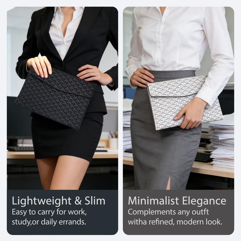 13.3-Inch Laptop Sleeve Padfolio Document Organizer Fits A4 Paper for MacBook iPad Tablet Magnetic Closure Slim Scratch-Resistant for Office School Gift for Students Professionals (Max 13.3-Inch)