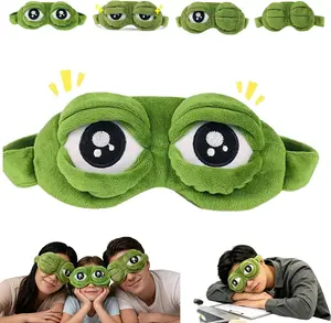 3D Funny Frog Sleep Mask, Funny Cute Animal Eye Mask for Sleeping, Soft Comfortable Eye Mask for Kids & Adults, Blackout Sleeping Mask for Travel, Nap, Night Sleep (Green*1Pc)