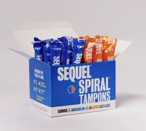 Sequel The Spiral Tampon, Combo, Non-Toxic Plant Based - 32 Pack