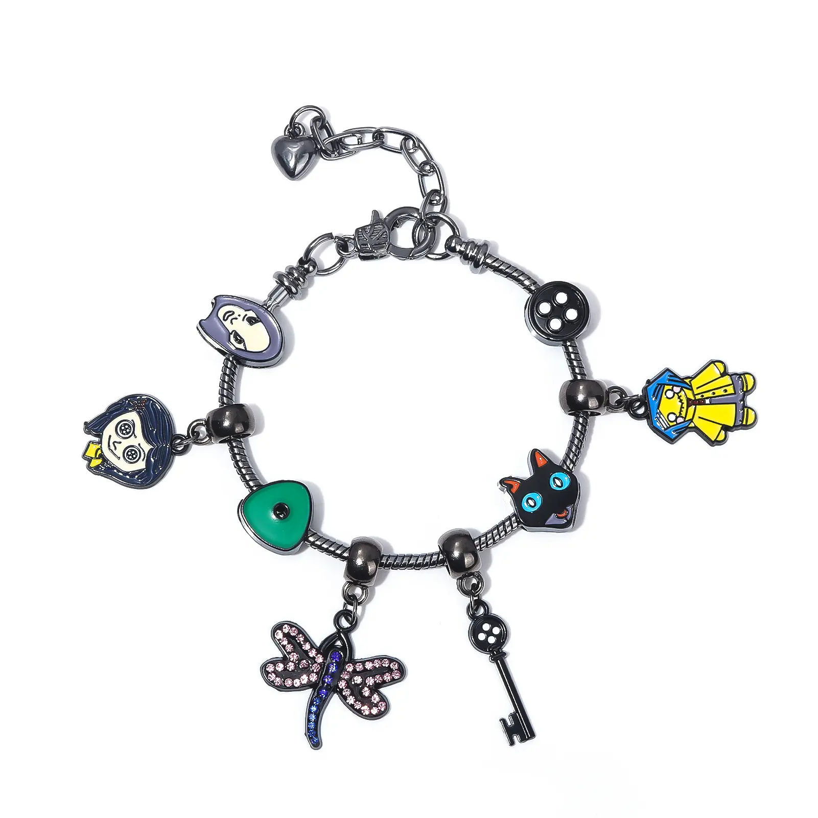 2026 Coraline The Secret Door Enamel Pendant Bracelet, Unique Charms Jewelry for Cosplay, Backpack Accessory (Unisex Fashion Costume Bracelet), Bracelets