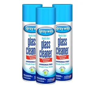 Sprayway 19 oz. Glass Cleaner Household, Ammonia-Free Foaming Formula for Windows Mirrors Glass, Streak-Free Shine with Heavy Duty Foam Action, No Drips No Rinsing Required, Cleans Dirt Grease Grime