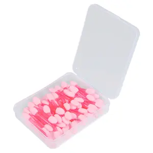 VOCOSTE 50 Pcs Dual Sides Eye Shadow Sponge Applicators with Container, Eyeshadow Brushes Makeup Applicator, Pink