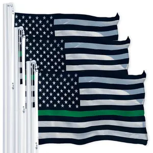 Thin Green Line  3x5 Ft 3-Pack Printed 150D Polyester By G128