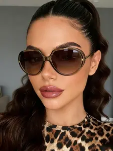 New High-Quality Large Oval Fashion Glasses, Unisex Versatile Design, Perfect for Photography and Daily Wear, Stylish Decorative Eyewear