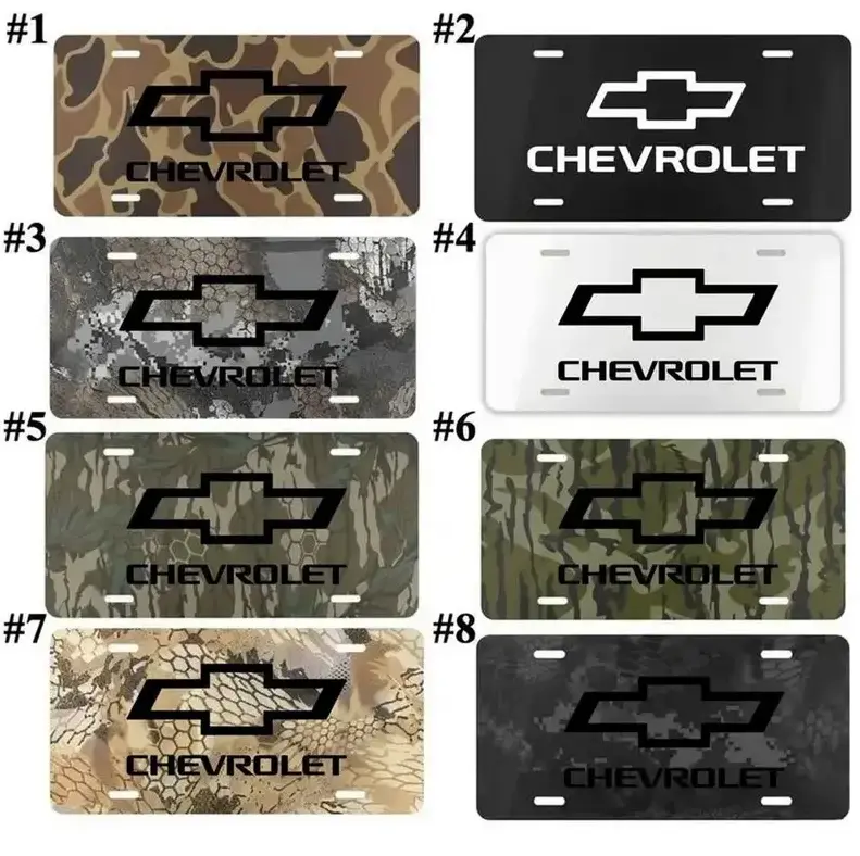 Styles Chevrolet Bowtie Logo License Plate Collection Chevy Performance Vanity Front Tag Auto Deco