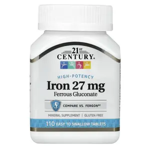21st Century High-Potency Iron, 27 mg, 110 Easy to Swallow Tablets