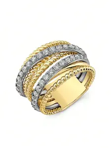 1 PC Gorgeous Cubic Zirconia Ring For Women For Wedding Engagement Party Jewelry Valentine's Day GifT Dainty Stacking Rings