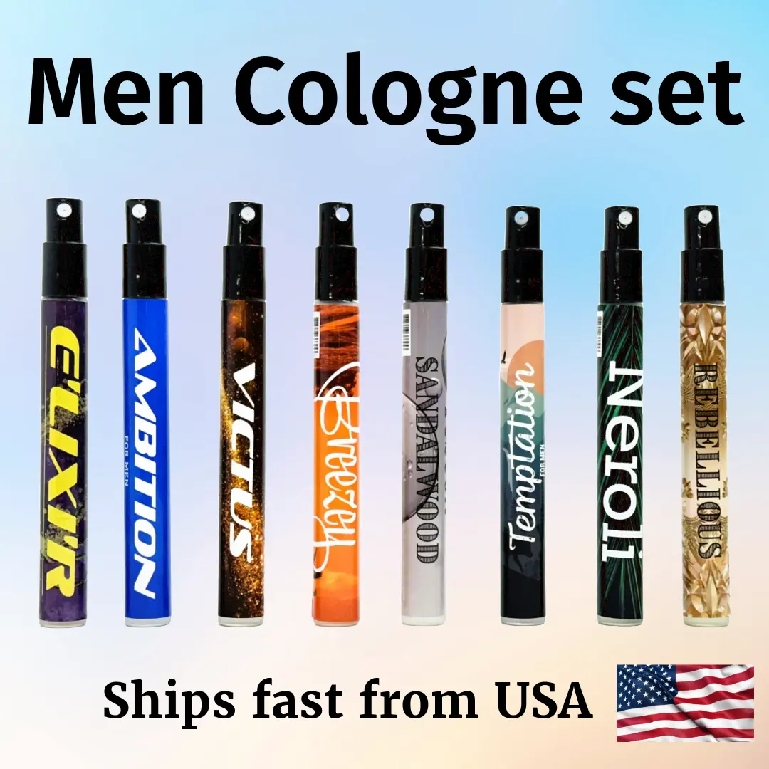 Aval Men's Cologne Set - 8 Modern Fragrances in Gift Box - Floral Chypre Scent - Eau De Parfum Quality - Ships Fast from USA