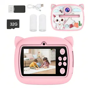Digital Camera , 1080P HD VideoCamera,Shockproof Toddler CameraWith 32GB SD Card, Lanyard,Rechargeable Portable Mini Camera,Ideal Birthday Christmas Gift