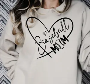 Baseball Mom Cotton Casual Crew Neck Breathable Shirt