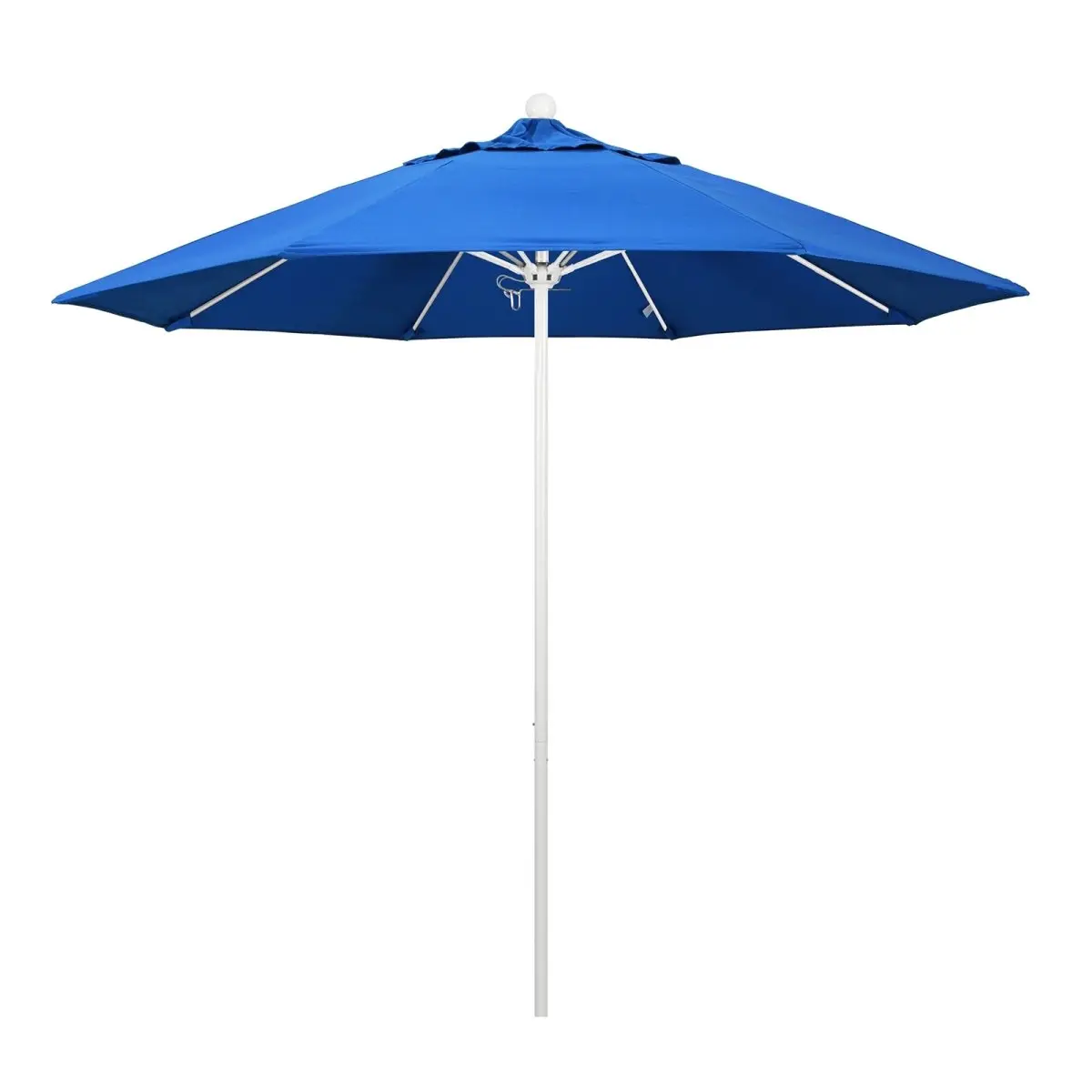 California Umbrella 9' Push Lift Sunbrella Patio Umbrella with White Aluminum Pole, Color Options, Sun-Shaded, Outdoor Fabric, Shade Structure, Sun Protection Parasols, Sun-Shaded Parasols