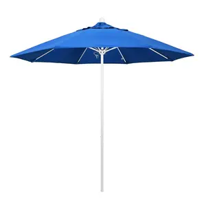 California Umbrella 9' Push Lift Sunbrella Patio Umbrella with White Aluminum Pole, Color Options, Sun-Shaded, Outdoor Fabric, Shade Structure, Sun Protection Parasols, Sun-Shaded Parasols