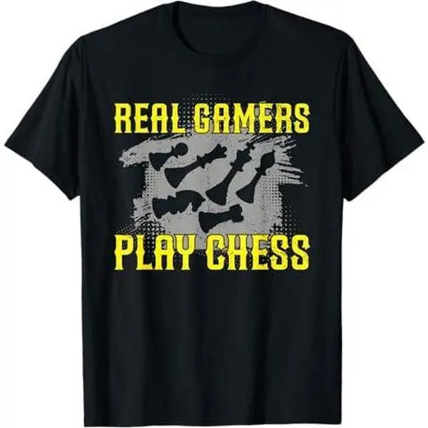 Chess Player Piece Vintage Real Gamers Play Chess T-Shirt