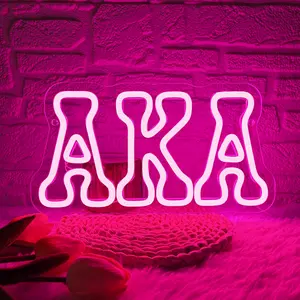 Greek Sorority Aka Neon Sign, Pink Dimmable Led Greek Sorority Gifts Neon Light Sign Sorority Dormitory Bar Neon Sign Wall Decor Decorative Neon Light Sister Female Friend Holiday Gifts Souvenir Wall Mounted Lights Decorative Lights(11.8 * 6.3in)