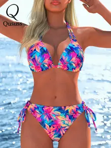 New Arrival Women's Swimwear, Beach Outfits Swim Dress Summer Beach Festival Vacation Travel Sexy Two Piece Set Bikinis Set Best Selling Tropical Print Swimsuit