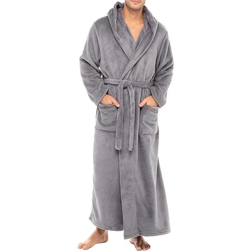 Alexander Del Rossa Mens Robe With Hood, Plush Fleece Hooded Mens Bathrobe, Big And Tall Bath Robe For Men Alexander Del Rossa Mens Robe With Hood, Plush Fleece Hooded Mens Bathrobe, Big And Tall Bath Robe For Men