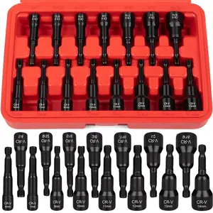 15 Pcs Magnetic Nut Driver Set, Ultimate DIY & Repair Kit, Impact Ready 0.64cm Hex Shank, SAE & Metric, Premium Cr-V Steel Quick Change Set