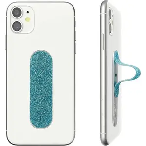 Flat, Cell Phone Finger Grip Strap Holder for Hand, Cell Phone Stand,  Slim Finger Loop Selfie Grip Compatible with  Smartphones - Glitter Sky Blue