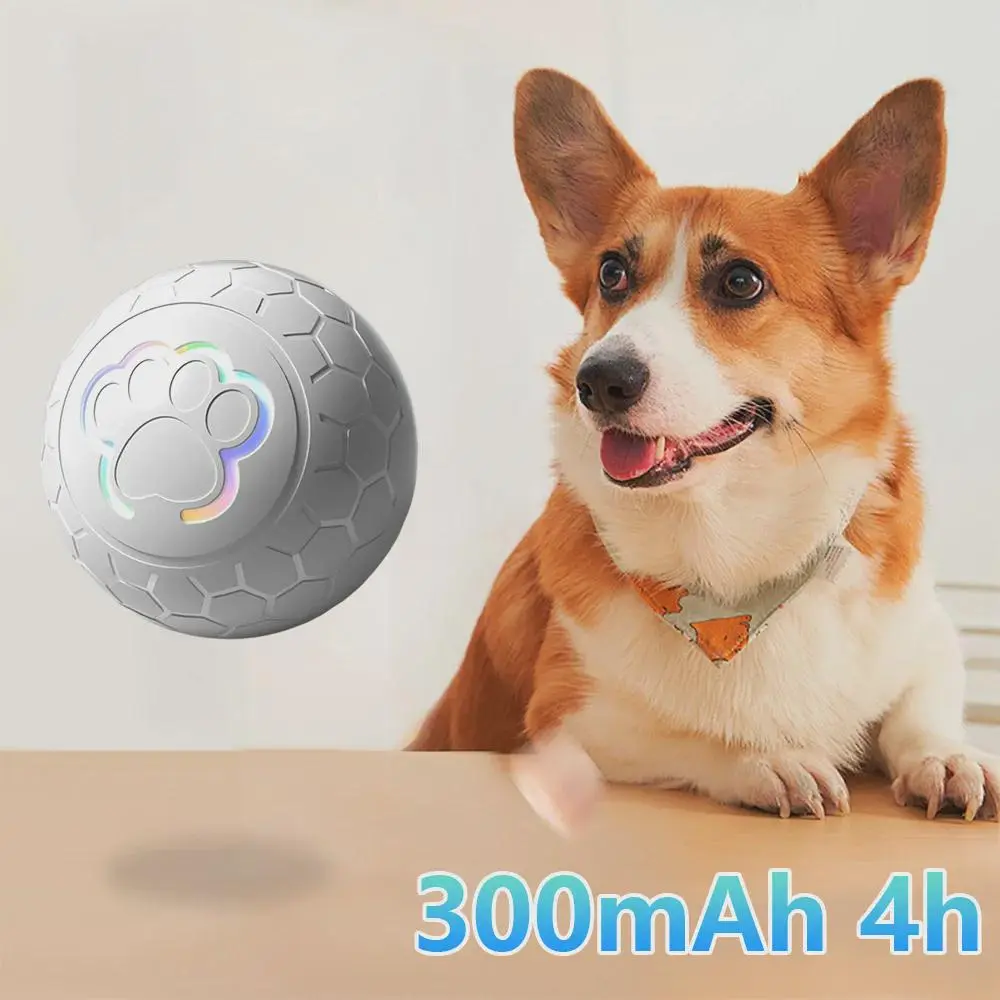 New Smart Dog Toy Ball Electronic Interactive Pet Toy Ball USB Automatic Bouncing Rolling Toy Ball With RGB Lights Puppy Product